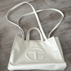 White Telfar Medium Shopping Bag